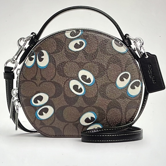👀 COACH CANTEEN CROSSBODY IN SIGNATURE CANVAS WITH HALLOWEN EYES 👀 NWT 👀 - Picture 16 of 16